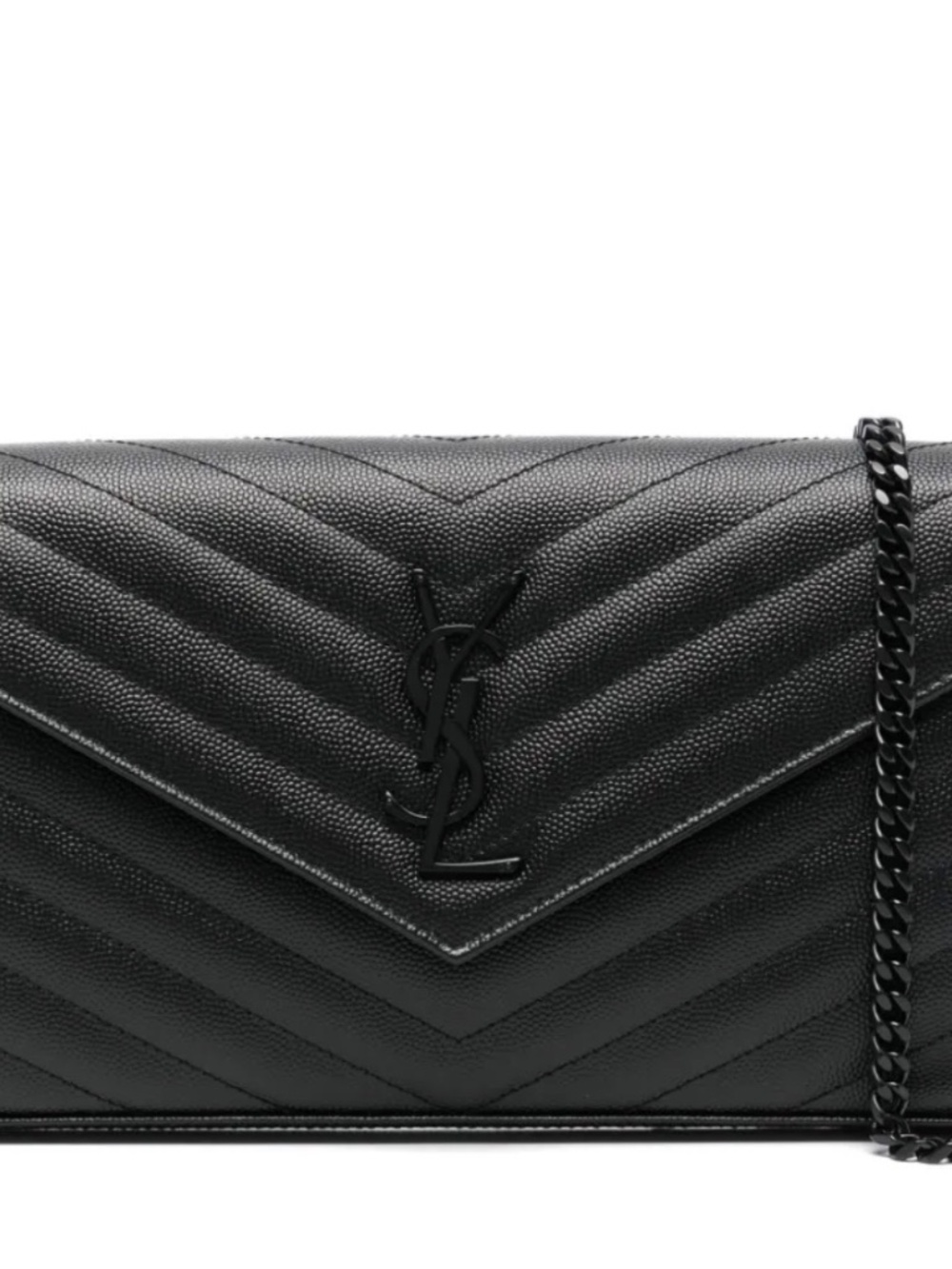Saint Laurent Classic Cassandre Chain Wallet in Grain de Poudre leather bag - Picture 2 of 11